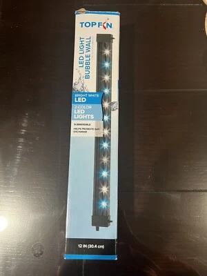 Top Fin LED Light Aquarium Bubble Wall 2 color LED Lights 12” - New (Open Box)