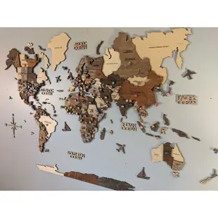 XL款 🔥3D 木質世界地圖 🔥烏克蘭製 四色大小任挑 海外代購 實木地圖 原木地圖 室內裝潢 立體木製地圖