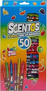 Scentos Set of 50 Scented Fibre Tip Pens, 40745