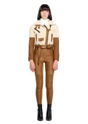 JONNY COTA© Leather Riding Leggings in Cedar Quilt Spandex High Rise Sheepskin