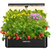 Hydroponics Growing System Kit 12 Pods, 24W LED Grow Light Indoor Garden, 4L ...