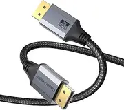 4K DisplayPort 1.2 Cable 0.9M, DisplayPort to DisplayPort Cable 3FT DP to DP Cable with 4K@60Hz, 2K@165Hz, 2K@144Hz Compatible with PC, Laptop, TV, Nylon Braided-Gray