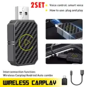 2Set USB CarPlay Adapter Wireless Carplay Dongle For iPhone Apple Plug &Play EXR