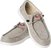 FOCO Men's NFL Team Logo Lightweight Loafers Lace Up Cotton Knit Shoes