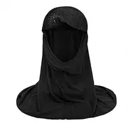 [BXT] Girl Sparkly Stretchy Hijab Glitter Rhinestone Head Scarf Islamic Muslim Turban Arabian Keffiyeh Mosque Eid Headpiece