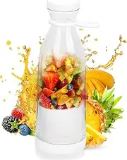 Portable Blender For Fresh Juice, Fresh Juice Blender Bottle Portable, Rechargeable Travel Fruit Veggie Cup, Compact Design, Suitable For Outdoor And Office Active Lifestyle (White)