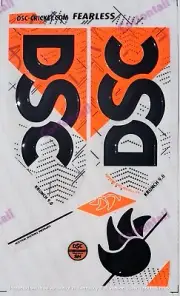 DSC 3D KRNCH Edition English Willow Embossed Cricket Bat Sticker Orange