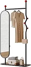 Swivel Adjustable Full Length Mirror,Distinctive Floor Mirrors, Large Capacity Standing with Clothes Rack,for Living Room Bedroom(Black)
