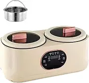 Double Slow Cooker - Multi-Functional Double-Liner Hotpot Pot with Adjustable Temperature Control & Glass Lids, 3.6l Capacity, Non Stick, to Appointment Timer, for Family Meals, Parties