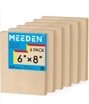 MEEDEN Unfinished Wood Canvas Board: 3/4” Deep 6x8” Wooden Canvas Panel Pack of