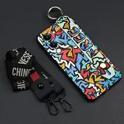 Phone Case Compatible with VIVO Y04 4G/Y29S, Kickstand Anti-dust Wristband Lanyard Soft case Dirt-Resistant Waterproof Graffiti Shockproof