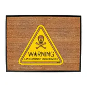 Warning Currently Unsupervised - Funny Novelty Doormat Man Cave Floor mat