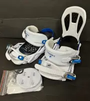 Chamonix CTS Adjustable Snowboard Bindings M/L White - NEW