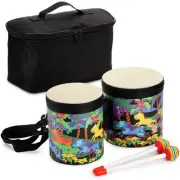 5" and 6" Bongo Drum with Storage Bag and Mallets, Hand Drum Kids Drum Set Pe...