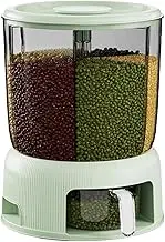 Rice Dispenser, 360° Rotating Rice Dispenser Storage Container with Measuring Cup, 6-Grid Grain Dispenser, Food Storage Containers for Kitchen Small Grains, Beans, Rice