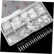500PCS Clear False Nails Tips, Half Cover Lady French Style Acrylic