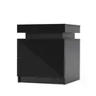LaBella Bedside Tables 2 Drawers RGB LED Cabinet Nightstand Gloss AURORA BLACK