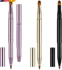 3-Pcs Retractable Lip Brush Set-Dual-Ended Lipstick Liner and Foundation Applica