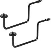 2pcs Camera Stand Door Racks Telescopic Gutter Security Camera Wall Mount Cable Plug Quad Snap Hooks for Hanging Plants Ring Hanger Panel Tilt Trail Cam Bell Sensor Ties Black Iron