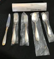 Mikasa Ambrose Gold Stainless Flatware 5 Piece Set GK 505/599 - Free Shipping