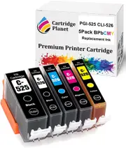 5 Pack (1BK,1PBK,1C,1M,1Y) Compatible Ink for Canon PGI-525 CLI-526 PGI525 CLI526 for Canon IP4800 IP4850 IP4950 IX6550 MG5150 MG5250 MG5350 MG6150 MG6250 MG8150 MG8250 MX715 MX885 MX895