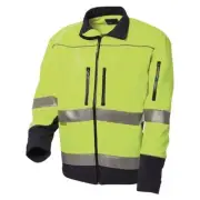 WS Workwear Hi-Vis Water Resistant Soft Shell Jacket, Yellow/Navy - 4XL