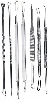 Blackhead Removal Tool Kit 7pc Set Spoon Extractors Spade Cleaner Needles for Skin Treatment