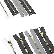 Plastic Zipper 5pieces 3# Metal Zipper Zip Ziper, DIY Brass Teeth Black White, for Jeans Sewing Handbag Craft Sewing, for Sewing