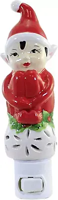 Elf Christmas Night Light 6.7 Inch Multicolor Plug In