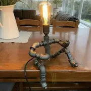 Steampunk Table Lamp: Unique Guitar-Playing Robot Design for a Retro Touch