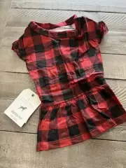 Grayson Pup Buffalo Check Dog Dress Small Red
