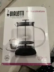 BIALETTI Milk Frother Cappuccinatore Elettrico 3 Cup New