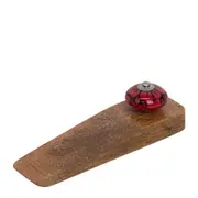 J. Elliot Jayda Wood/Ceramic Door Stop 16cm Portable Wedge Stoppers Natural/Red