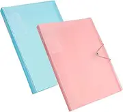 saerryor 120 Pockets 2 Pcs A4 Display Folders Display Book Presentation Project Folder with Plastic Sleeves and Safety Rope for Individuals, School, Offices