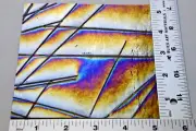 5" x 5" TEXTURED CHOPSTIX ON BLACK IRIDIZED BULLSEYE 3mm THICK GLASS 90 COE