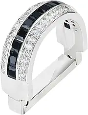 [Generic] Men's Crystal Tie Ring Tie Clasp Necktie Clips Holder Tie Tacks Accessories for with Box for Wedding
