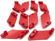 Lego 10 New Red Technics Panels Curved #60 5 x 7 Tapered Right Parts