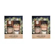 2x 2pc Urban Evie Floral 80ml Hand Scrub & 50ml Cream Care Moisturising Set Navy