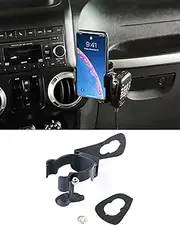 Savadicar JK Multi-Function Drink Cup Phone Holder, 3 in 1 Bolt-on Stand Bracket Organizer, Cell Phone Mount Compatible with 2011-2018 Jeep Wrangler JK JKU 2 & 4 Door, Interior Accessories, Black