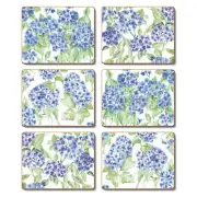 Cinnamon Hydrangea Cork Backed Table Placemats Set 6