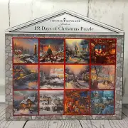 Thomas Kinkade 12 Days Of Christmas Puzzle 12 Mini Tins Makes 500 Piece Puzzle