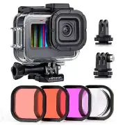 Waterproof Case for GoPro Hero 12/11 / 10/9 Black with Diving Filters - 60M U...