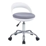 Round Rolling Stool with Back Support & Wheels, Esthetician Chair, 360 Degree...