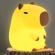 FAMIDUO Capybara Cute Night Light, LED Squishy Novelty Animal Night Lamp, 2 Levels Dimmable Nursery Bedroom Nightlight for Kids, Rechargeable Touch Lamp, Dorm Decor, Baby Boys Girls Gifts