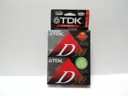 2 pk New Sealed TDK D90 Cassette Tapes 90 minutes Slimline Eco Case Made In USA