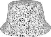 [SAAKE] Black and White Dot Print Unisex Bucket Hat Twill Fabric Sun Protection Stylish for All Seasons Bucket Hats, Black, One Size