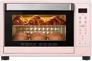 Toaster Oven Mini Oven Household Small Multi-Function Baking Cake Bread Machine 35L Large Capacity 70-230°C Temperature Control 120 Minutes Timer 1500W Kitchen Tools Pink Halogen ovens/13275