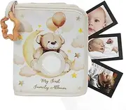 Baby Picture Album,Soft Photo Albums in Bear Design | Picture Book, Portable Multifunctional Picture Album with Star Hook for Home, Crib, Stroller