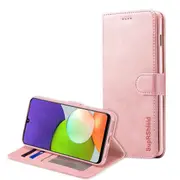 Samsung Galaxy A22 4G Case, SupRShield Wallet Leather Flip Magnetic Stand Case Cover (Rose Gold)