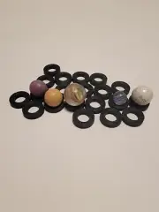Pack of 20 Black Marble Display Stands. Marble, Sphere - Displays Only